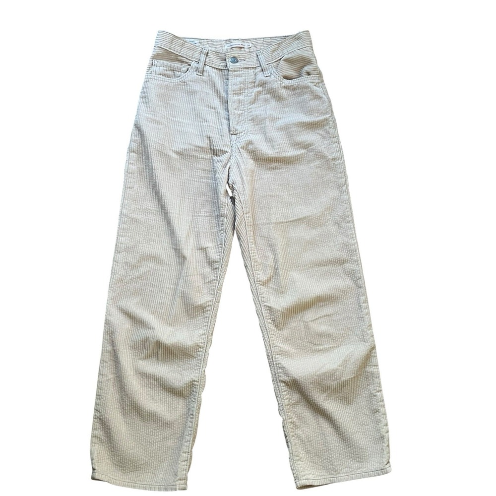 Levi's Premium Ribcage Straight Corduroy Ankle Pants Womens Soft Grunge, Size 28